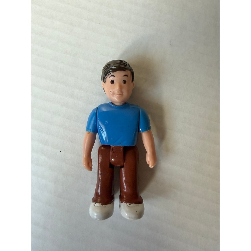 Fisher Price Loving Family Dad Figure Blue Shirt‎ Brown Pants Vintage Dollhouse
